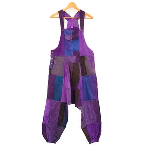 Overalls Handmade Purple Patch Festival Dungarees Hippie Stonewashed Summer Bohemian