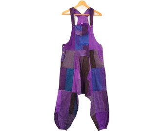 Overalls Handmade Purple Patch Festival Dungarees Hippie Stonewashed Summer Bohemian