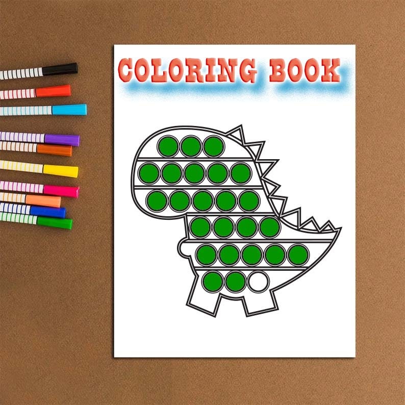20 POP IT Fidget Coloring Pages For Kids Best gift for girls | Etsy Polska