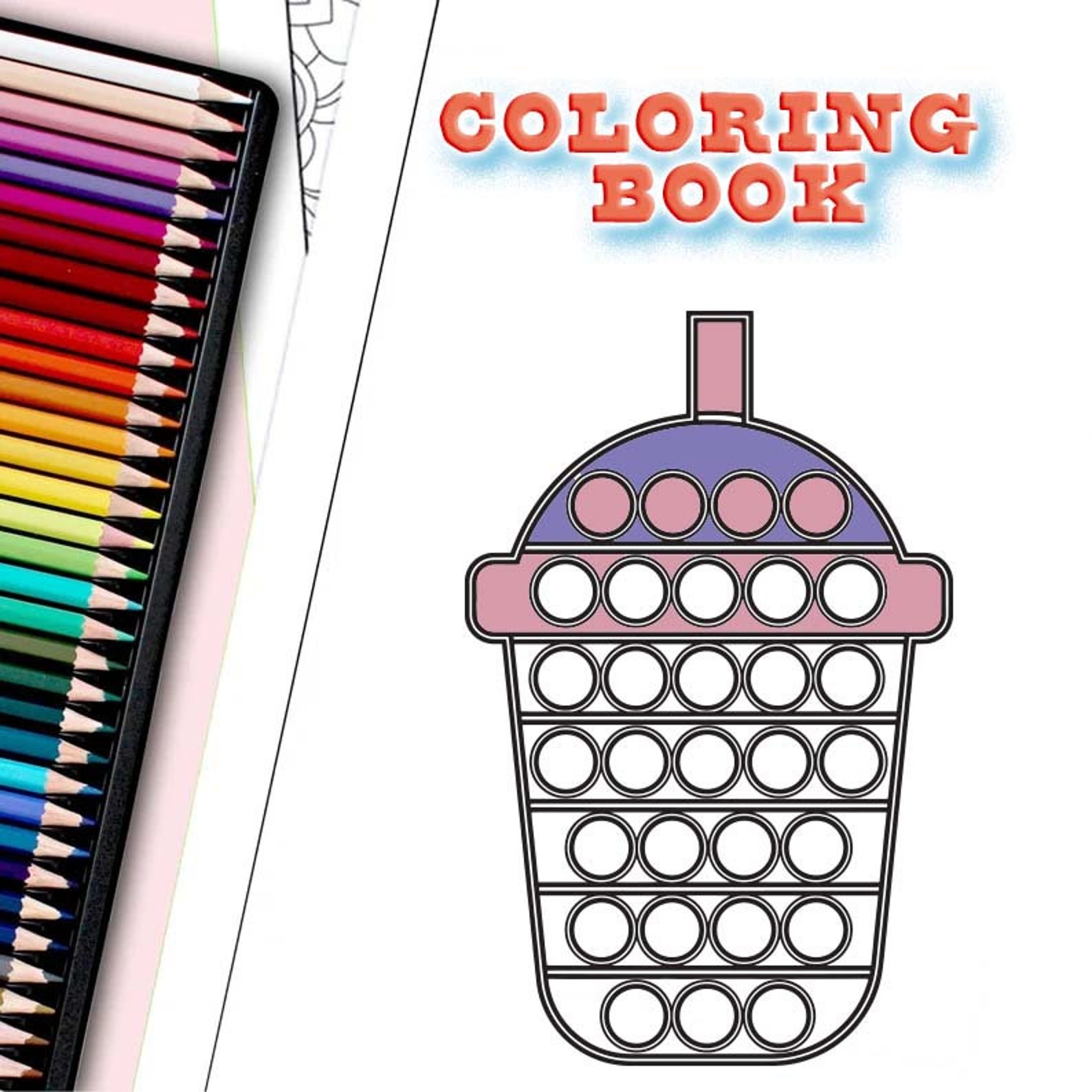 20 POP IT Fidget Coloring Pages For Kids Best gift for girls | Etsy Polska