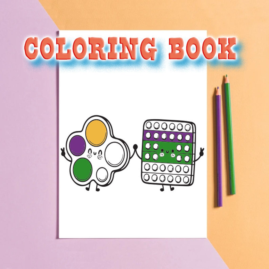 20 POP IT Fidget Coloring Pages For Kids Best gift for girls Etsy Polska