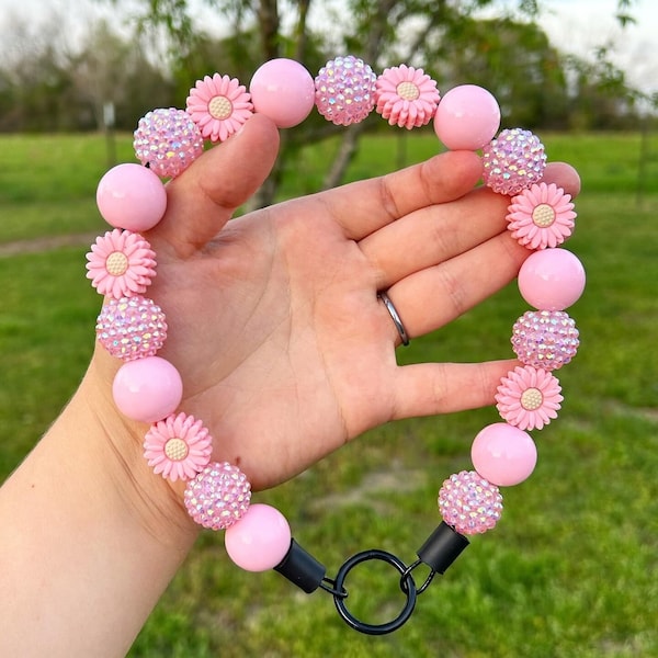 Pink Daisies Pre-Order - Spring Beaded Collar, Durable Dog Necklace, Dog Pearls, Dog Collar