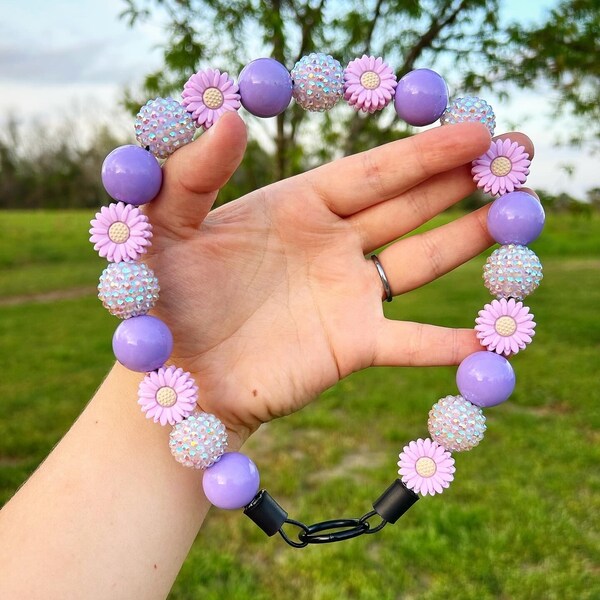 Purple Daisies Pre-Order - Spring Beaded Collar, Durable Dog Necklace, Dog Pearls, Dog Collar