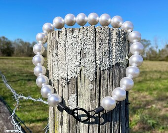 Classic White Pearls - Beaded Collar, Durable Dog Necklace, Dog Pearls