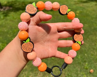 Just Peachy - Beaded Collar, Durable Dog Necklace, Dog Pearls, Dog Collar
