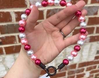 Valentine Pearls - Mini Beaded Collar, Durable Dog Necklace, Dog Pearls, Dog Collar