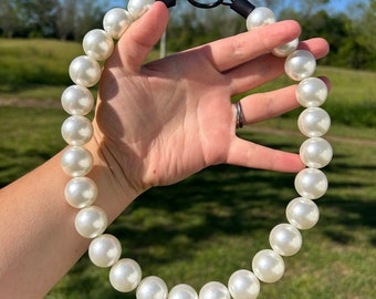 DAMAGED SALE Creamy White Pearls - Beaded Collar, Durable Dog Necklace, Dog Pearls, Dog Collar