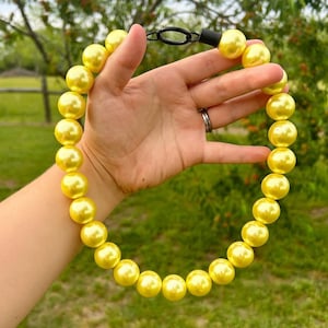Yellow Pearls - Beaded Collar, Durable Dog Necklace, Dog Pearls