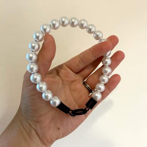 Mini Classic White Pearls - Mini Beaded Collar, Durable Dog Necklace, Dog Pearls, Dog Collar