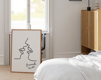 Impresión de arte lineal minimalista: decoración de pared abstracta en blanco y negro