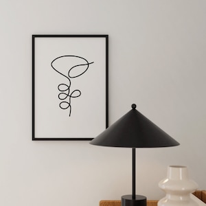 Line Art Prints, Minimalist Wall Art Print, Abstract Line Art, Wall Decor, One Line Art, Black and White Art, Single Line Art, Flower Print