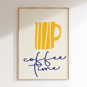 Impression murale l'heure du café, impression minimaliste, impression de cuisine moderne, impression d'art mural, déco de salle à manger, décoration murale de cuisine, impression typographie