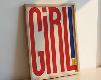 GIRL! Bold Typography Art Print: Modern Home Decor