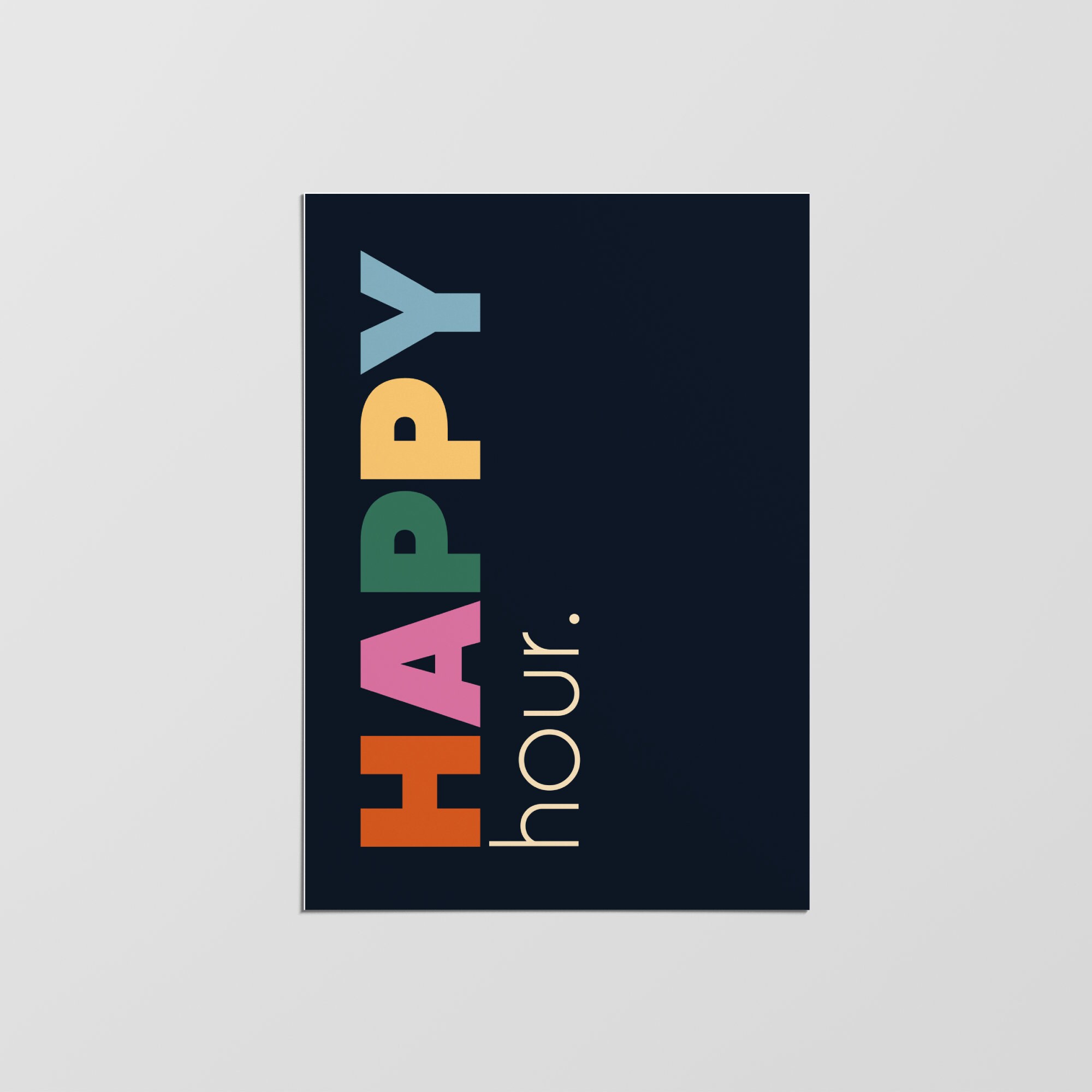 Impression Murale Happy Hour, Impression Minimaliste, Moderne, Décoration Intérieure, d'art Mural, D