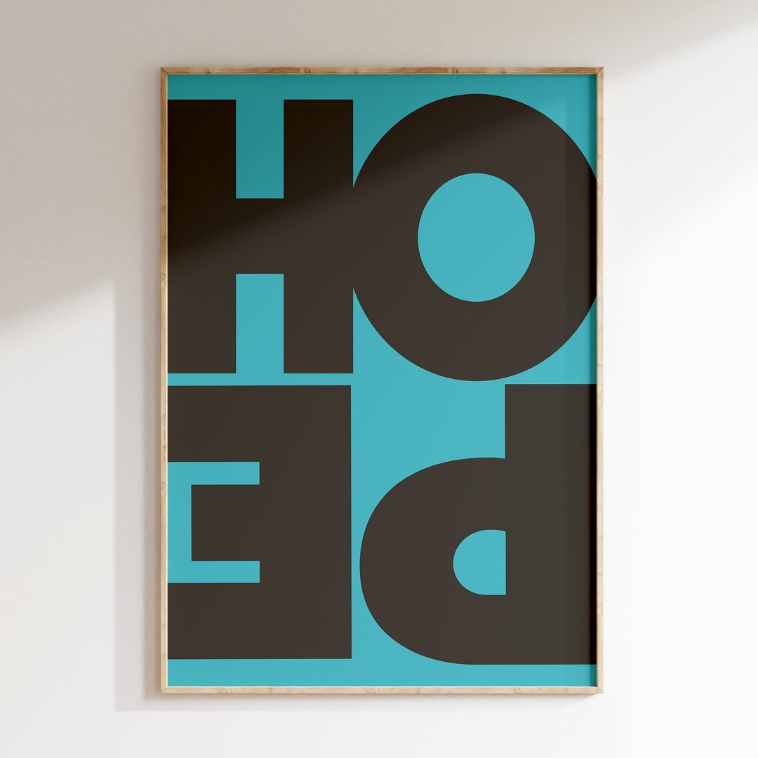 Hope Wall Decor Hope Print Trendy Poster Typography Art Etsy