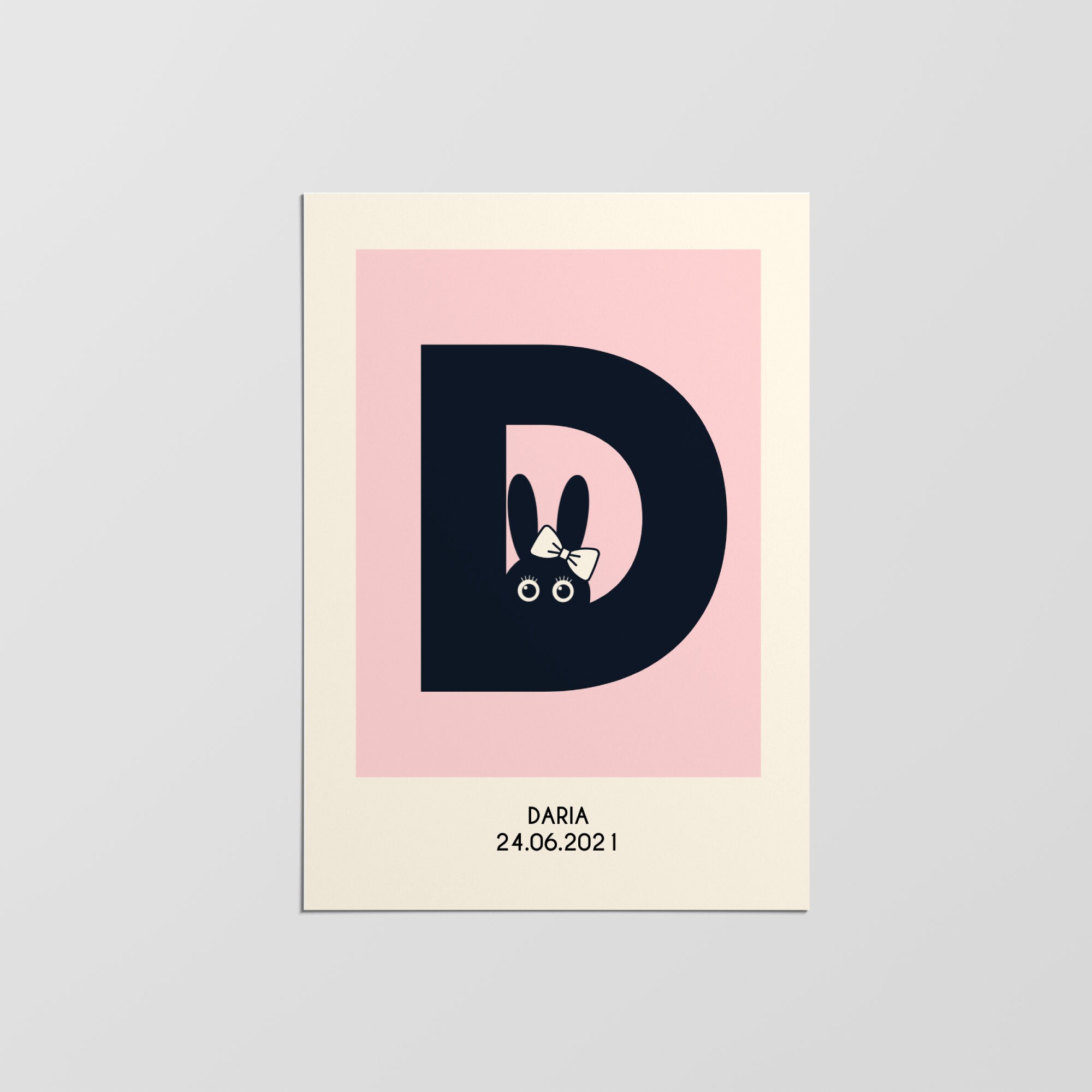 Impression Personnalisée Du Nom Initial de La Crèche, Impression Décor Pépinière, Art Mural Personna