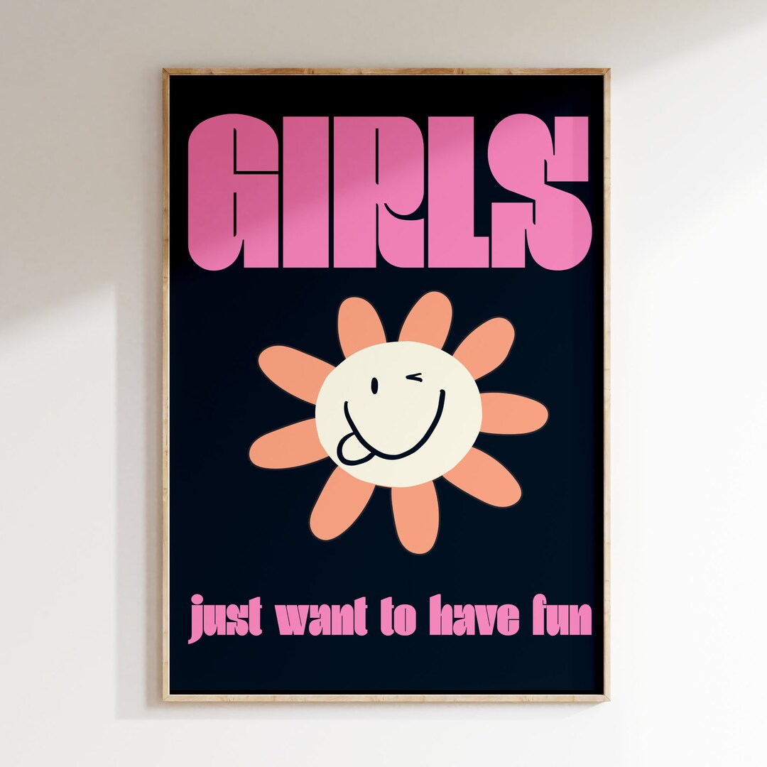 Girls Just Want to Have Fun Lyrics Print: 80s Pop Music Poster - Etsy