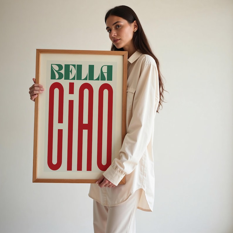 Bella Ciaoプリント：モダンで大胆なタイポグラフィのウォールアート 画像 4