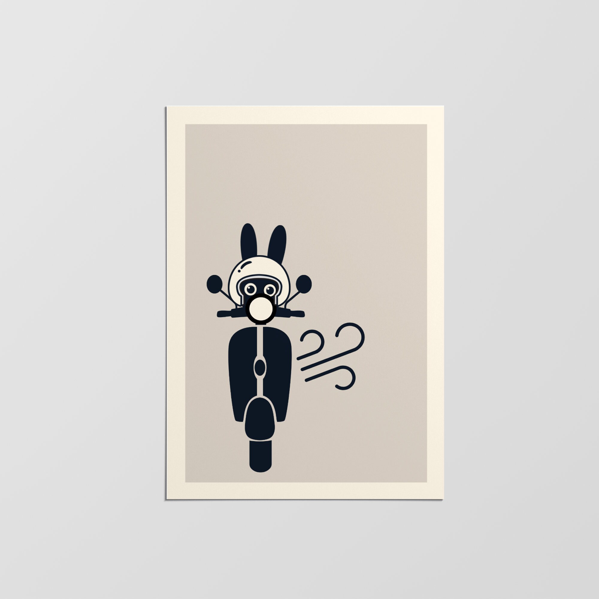 Affiche de Lapin Drôle, Art Mural Illustration Mignon, Affiche Chambre d'enfant Moderne, Cadeau Pour