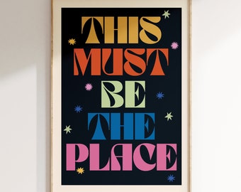 Inspired Music Print, This must be the place, Song Lyrics, Music Gift, Unframed Indie Rock Art, Gig Poster, This must be the place, 1970