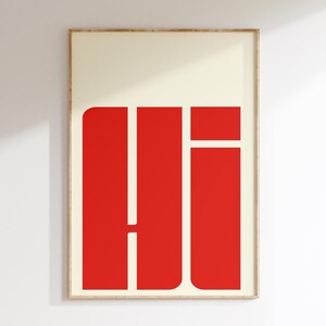 HI Typografie Print: Modern Bold Letters Art, Home Decor 3