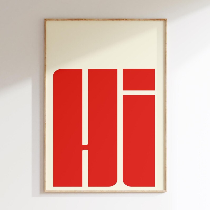 HI Typografie Print: Modern Bold Letters Art, Home Decor 3