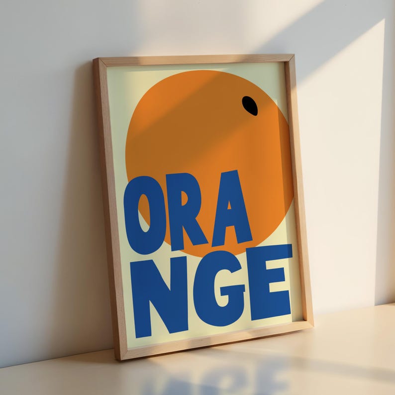 Orange Fruit Print: Maximalist Kitchen Wall Art image 2