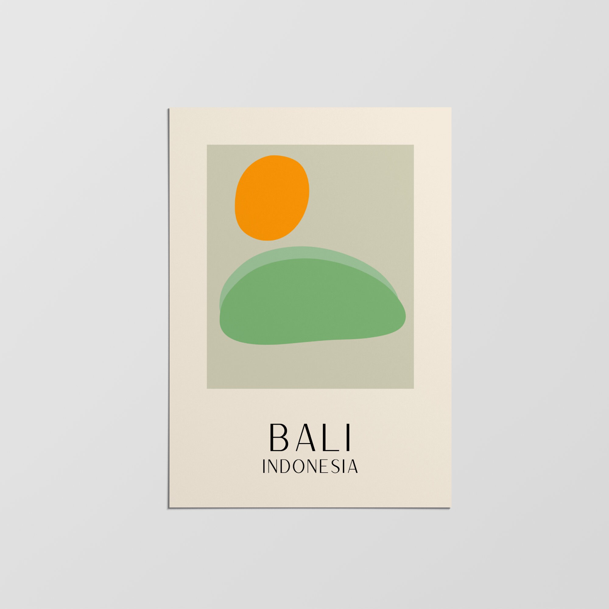 City Art, Bali Print, Poster, Indonésie Cityscape, City Mid Century Modern, Travel Home Decor, Wall