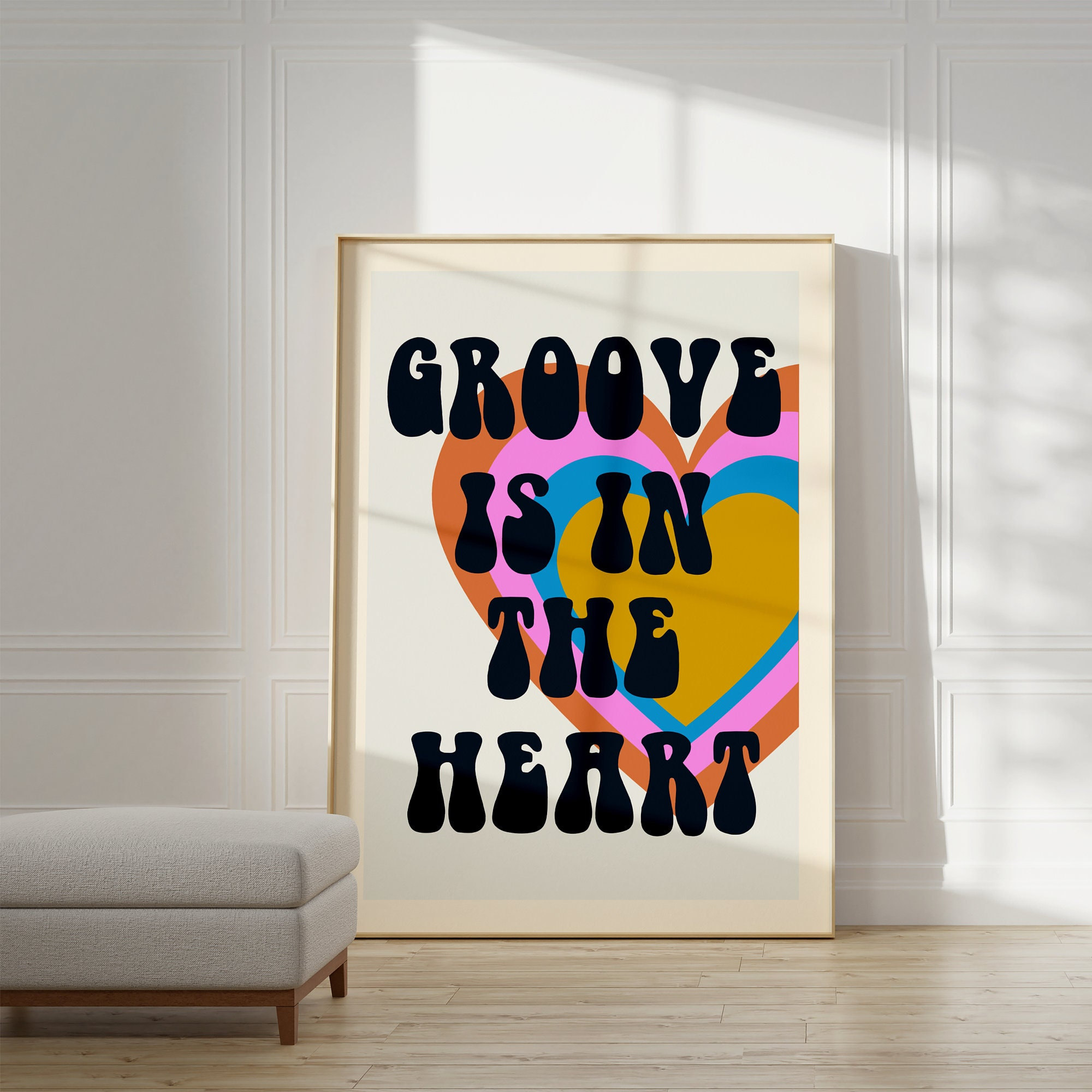 Inspired Music Print, Groove is in the Heart, Music Print, Lyrics Poster,  Gig Print, Disco Retro Poster Art, Vintage Old School Print , Gift 