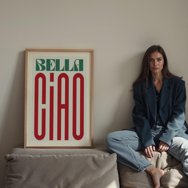 Bella Ciaoプリント：モダンで大胆なタイポグラフィのウォールアート 画像 9