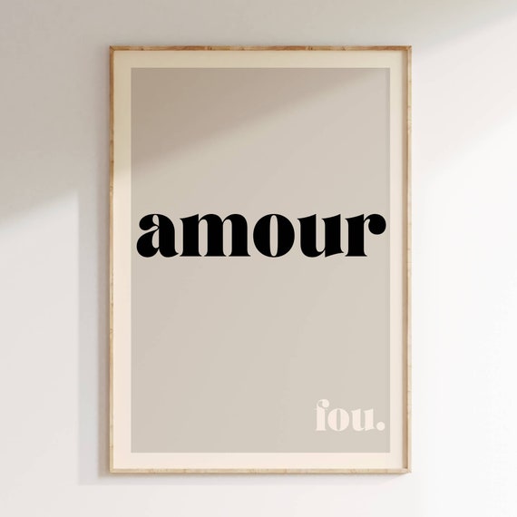 Amour Typography Art Print: Modern Home Decor