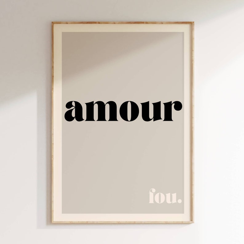Konsttryck Amour Typography: Modern heminredning 1