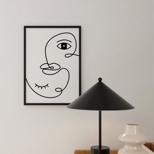 Line Art Prints, Minimalist Wall Art Print, Abstract Line Art, Wall Decor, One Line Art, Black and White Art, Single Line Art