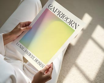 Capricorn Aura Print: Pastel Ombre Zodiac Poster