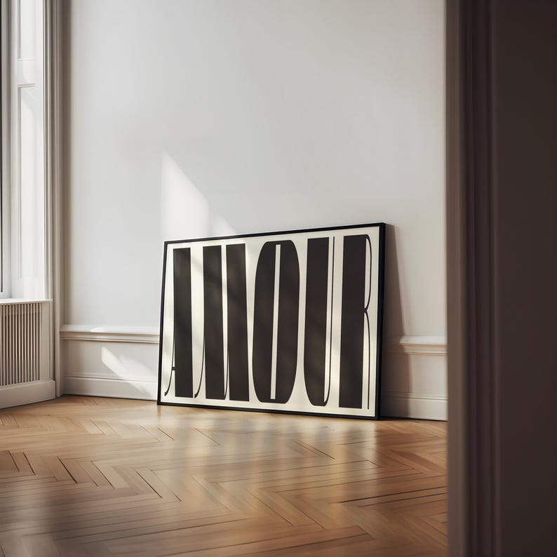Amour Love Typography Print: Modern Bold Wall Art image 3