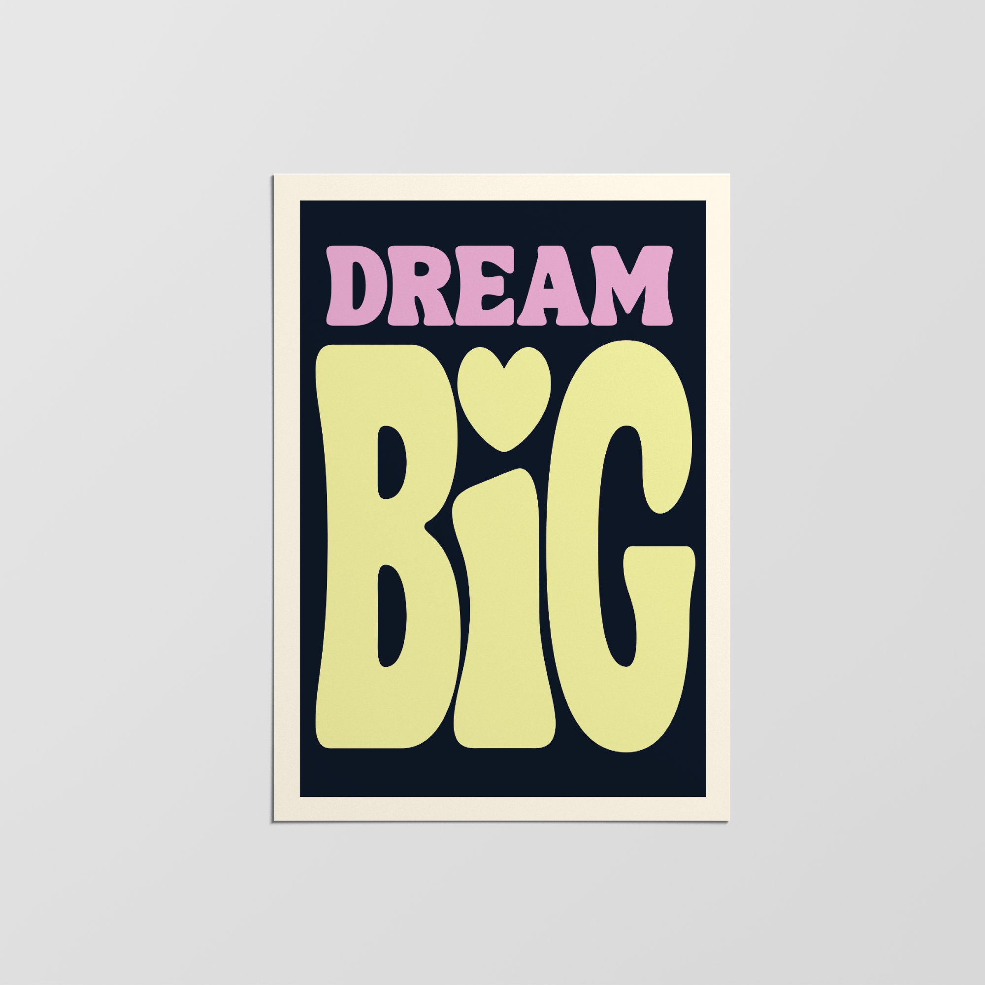 Affiche Murale Dream Big, Affiche d'art de Décoration Murale, Chambre d'enfants, Colorée Décoration