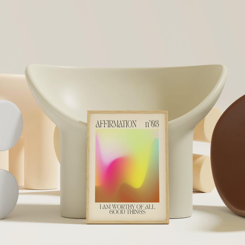 Affirmation Aura Art Print: Pastel Ombre Gradient Poster image 4