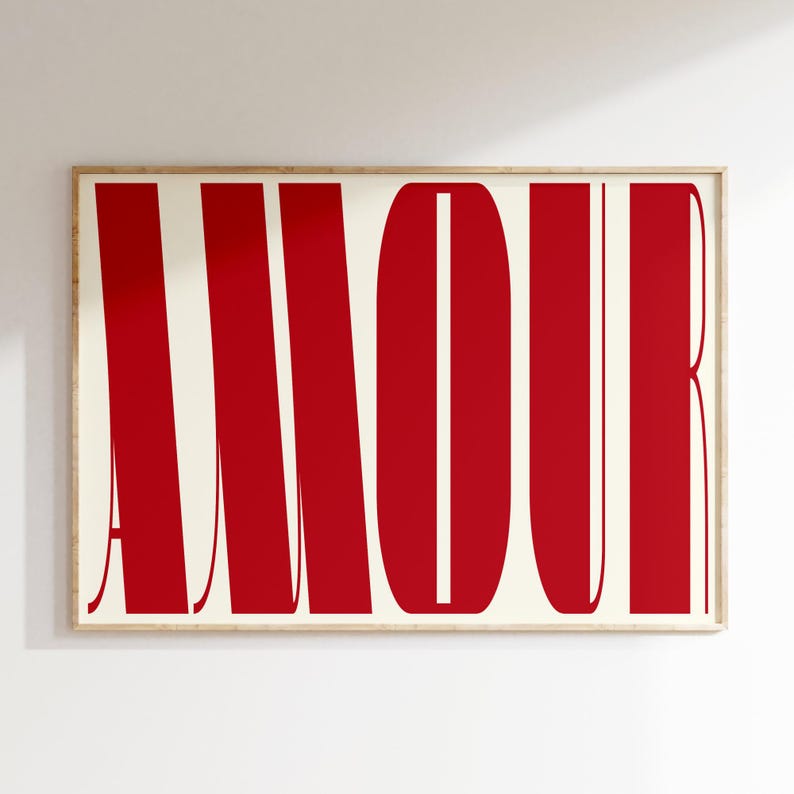 Amour Love Typography Print: Modern Bold Wall Art 1