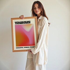Taurus Zodiac Aura Gradient Art Print: Pastel Ombre Poster