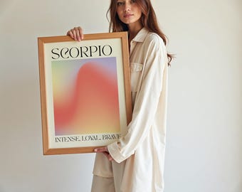 Scorpio Aura Print: Pastel Ombre Zodiac Poster