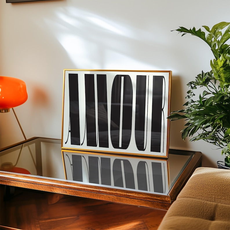 Amour Love Typography Print: Modern Bold Wall Art image 10