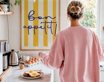 Bon Appétit Kitchen Print: Minimalist Modern Wall Art