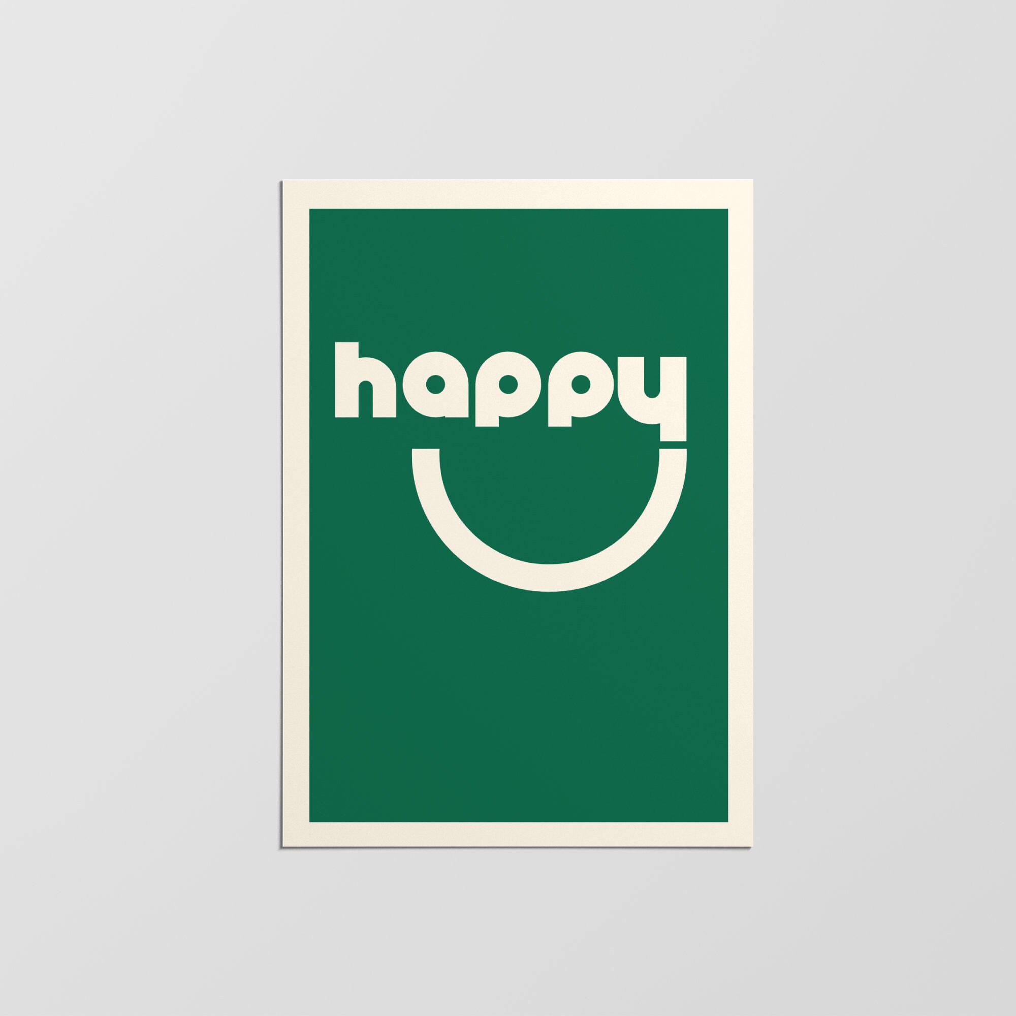 Affiche Happy Wall, Affiche d'art de Décoration Murale, Chambre d'enfants, Colorée Décor Mural, Impr