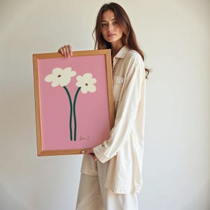 フラワーマーケットポスター、モダンな花柄プリント、抽象的な植物の花柄プリント、ボヘミアンフラワーポスター、抽象的な花柄プリント、フラワープリントギフト