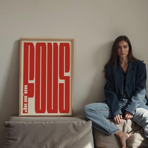 Impresión Je m'en fous: Arte mural de tipografía moderna y atrevida