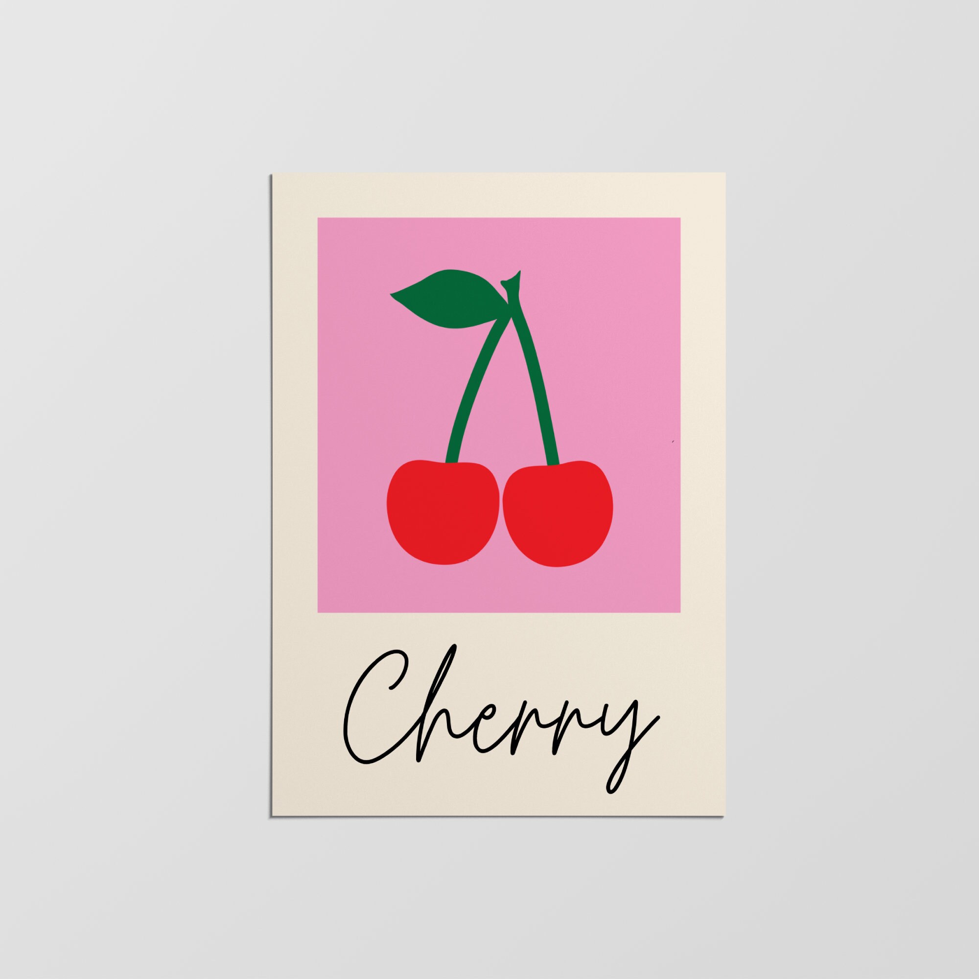 Affiche de Fruits, Impression Cerise, Cerise, Minimaliste, Design Moderne, Décoration Intérieure, d'