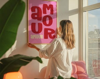 大胆な愛のタイポグラフィプリント：モダンな引用句の壁アート