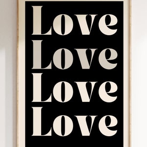 Love Letters Poster, Love, Print Letters, Couple poster, Home Deco, Wall Art, Wall Decor, Typography Prints, Bold Print, Couple gift 2