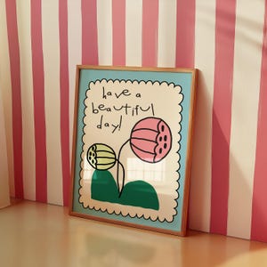 Flower Colorful Print for Kids Wall Art Nursery Poster Kids Room Art Decor Baby Shower Decor Gift for Kids Playroom Decor Quote Wall Art