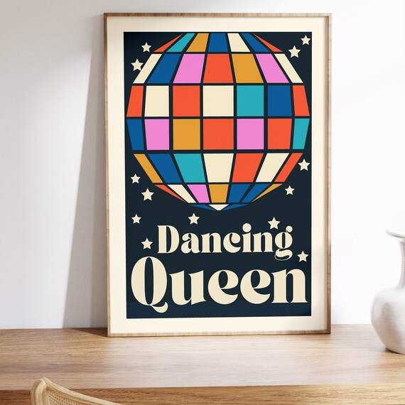 Dancing Queen Vintage Large Print W/Shadow 1970'S T-Shirt Dancing Queen Vintage Large Print W/Shadow 1970'S T-Shirt